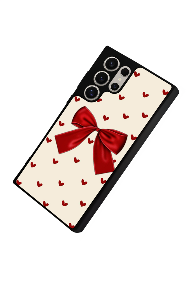 Samsung Galaxy S22 Ultra Uyumlu Kurdele Tasarımlı Glossy Premium Kılıf