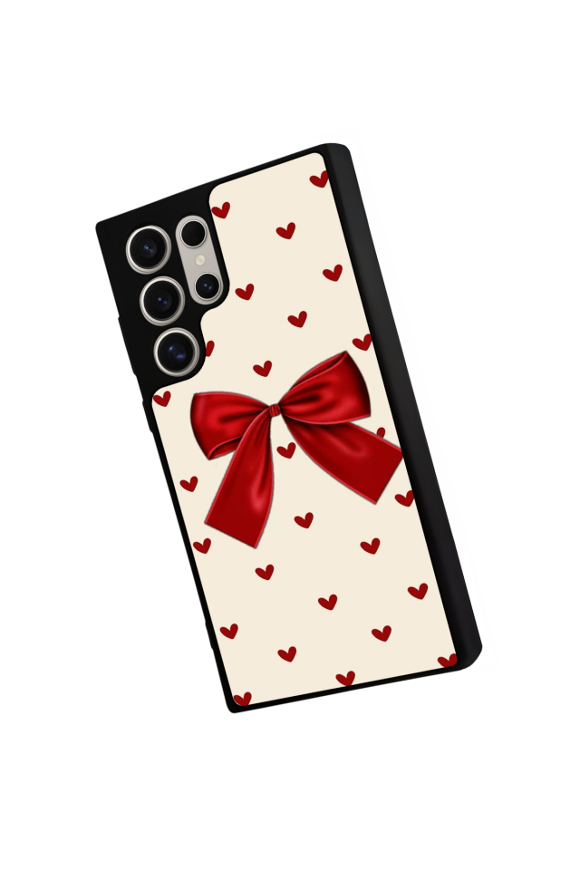 Samsung Galaxy S22 Ultra Uyumlu Kurdele Tasarımlı Glossy Premium Kılıf