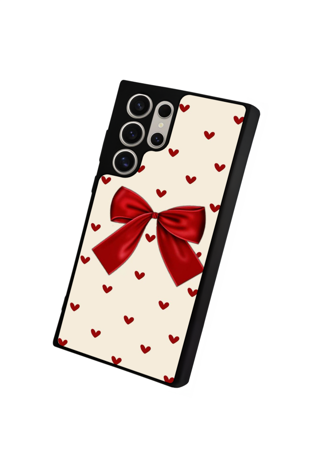 Samsung Galaxy S22 Ultra Uyumlu Kurdele Tasarımlı Glossy Premium Kılıf