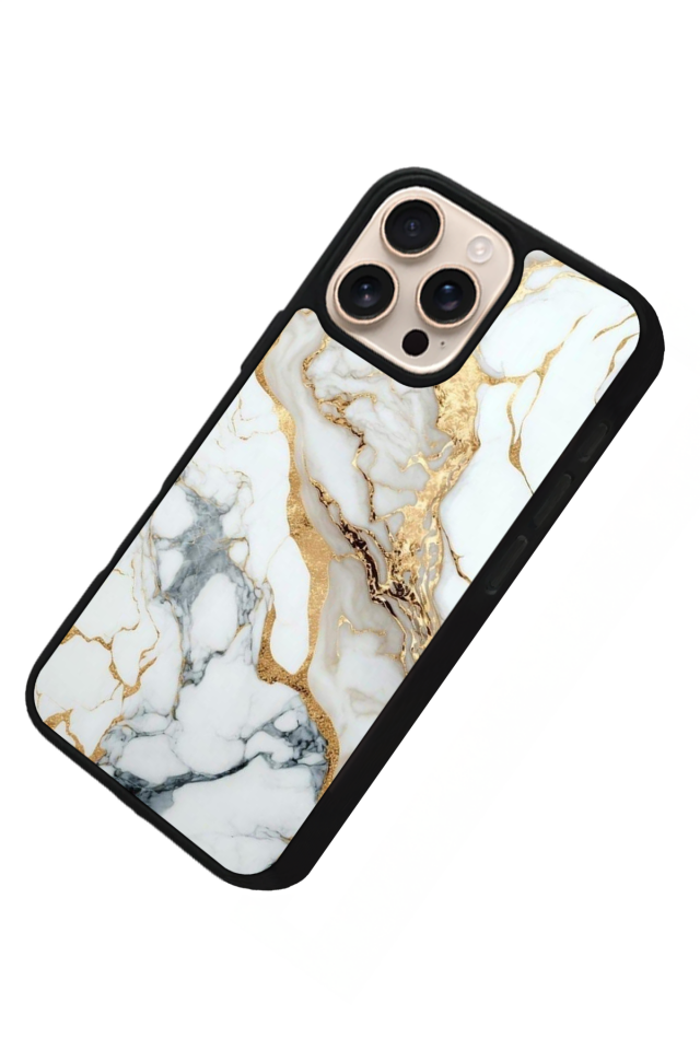 iPhone 14 Pro Max Uyumlu Mermer Marble Tasarımlı Glossy Premium Kılıf