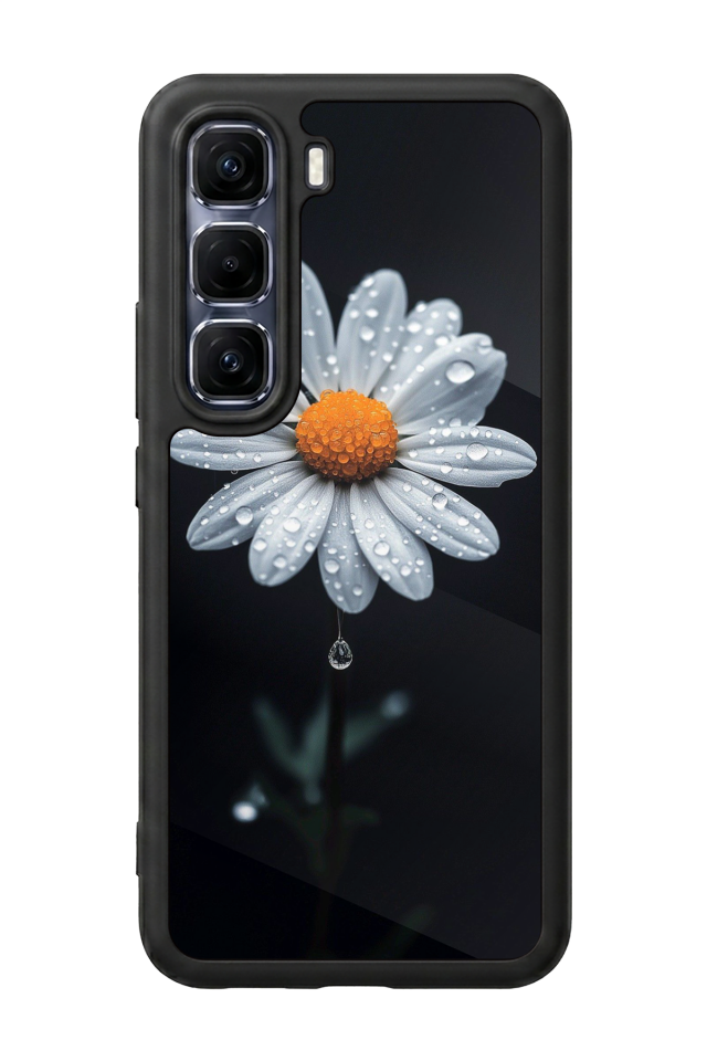 Infinix Hot 60 Pro Plus Uyumlu Papatya Tasarımlı Glossy Premium Kılıf