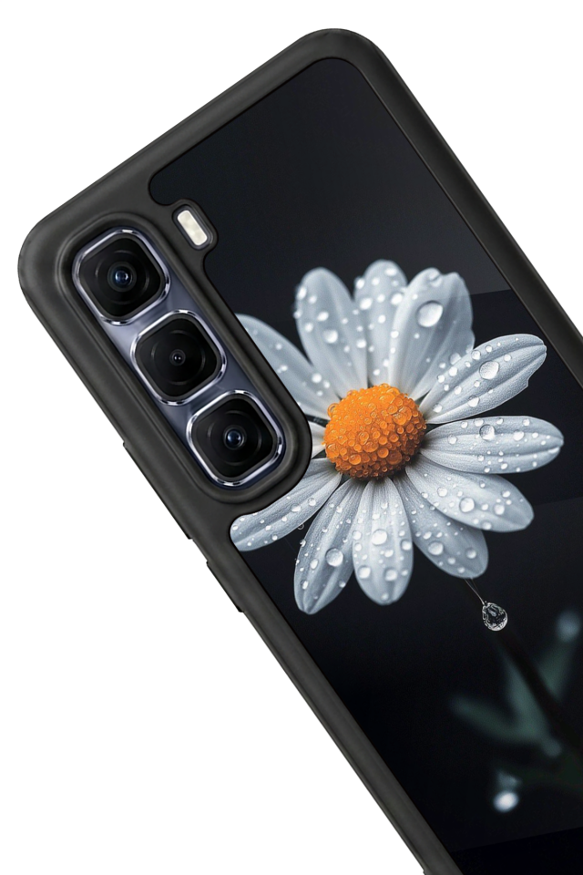 Infinix Hot 60 Pro Plus Uyumlu Papatya Tasarımlı Glossy Premium Kılıf