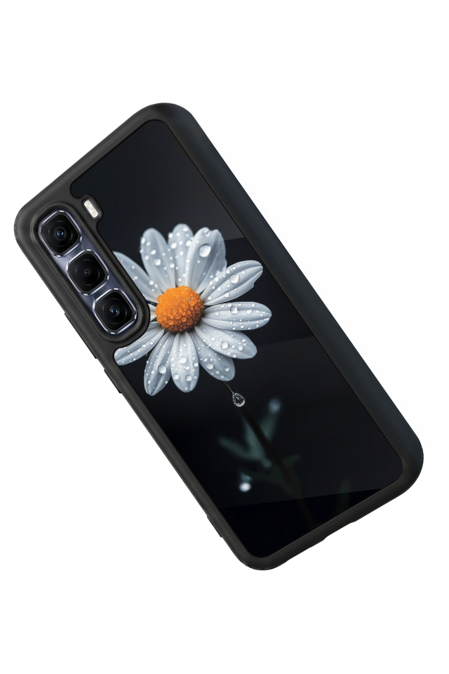 Infinix Hot 60 Pro Plus Uyumlu Papatya Tasarımlı Glossy Premium Kılıf