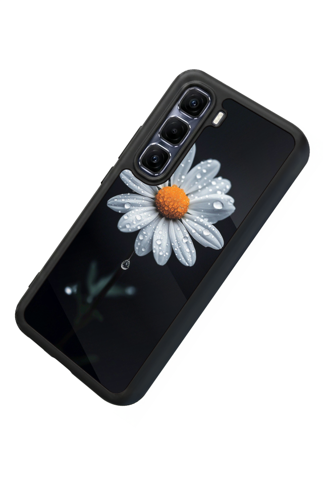 Infinix Hot 60 Pro Plus Uyumlu Papatya Tasarımlı Glossy Premium Kılıf