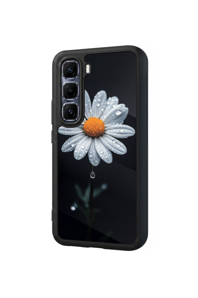 Infinix Hot 60 Pro Plus Uyumlu Papatya Tasarımlı Glossy Premium Kılıf