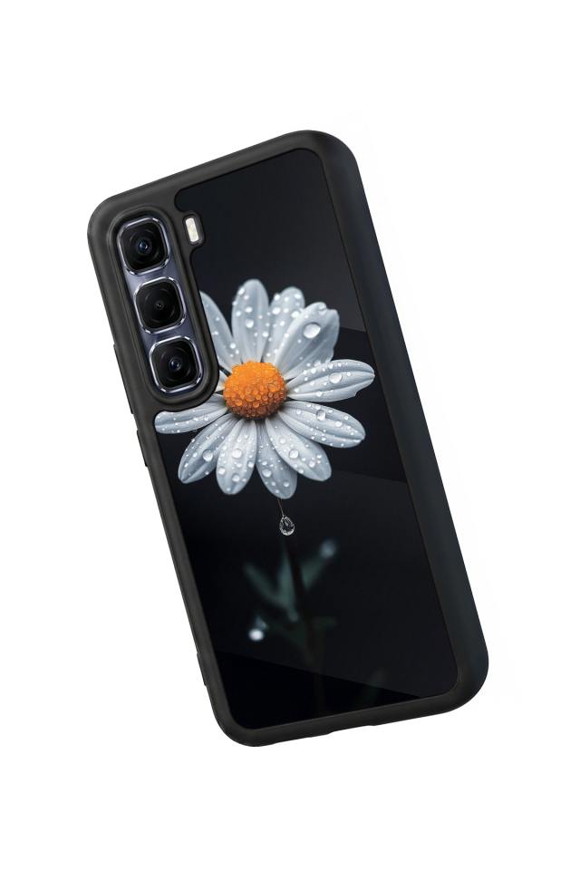 Infinix Hot 60 Pro Plus Uyumlu Papatya Tasarımlı Glossy Premium Kılıf