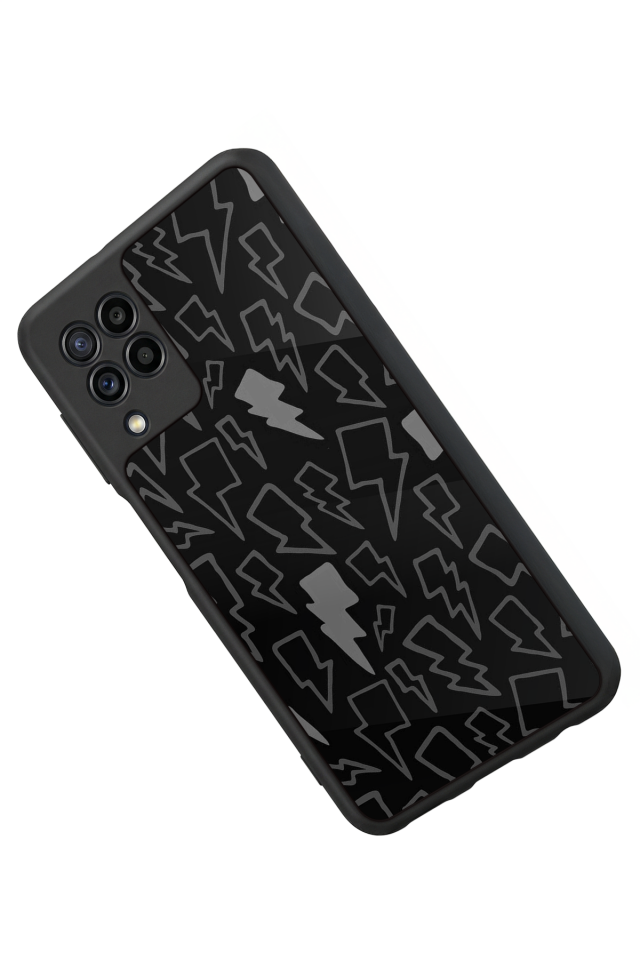 Samsung Galaxy M22 Uyumlu Simsek Tasarımlı Glossy Premium Kılıf