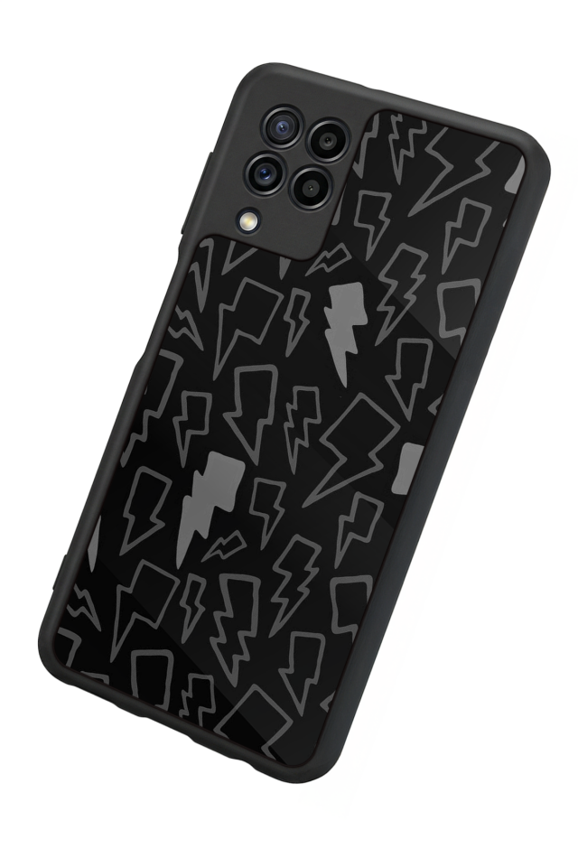 Samsung Galaxy M22 Uyumlu Simsek Tasarımlı Glossy Premium Kılıf