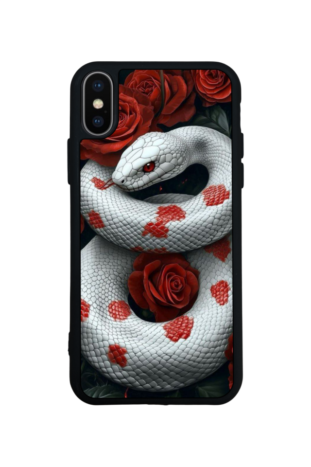 iPhone X/ XS Uyumlu Yılan Tasarımlı Glossy Premium Kılıf