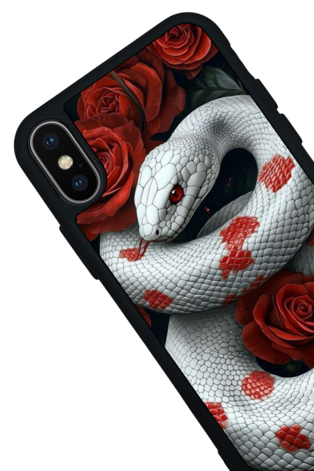 iPhone X/ XS Uyumlu Yılan Tasarımlı Glossy Premium Kılıf