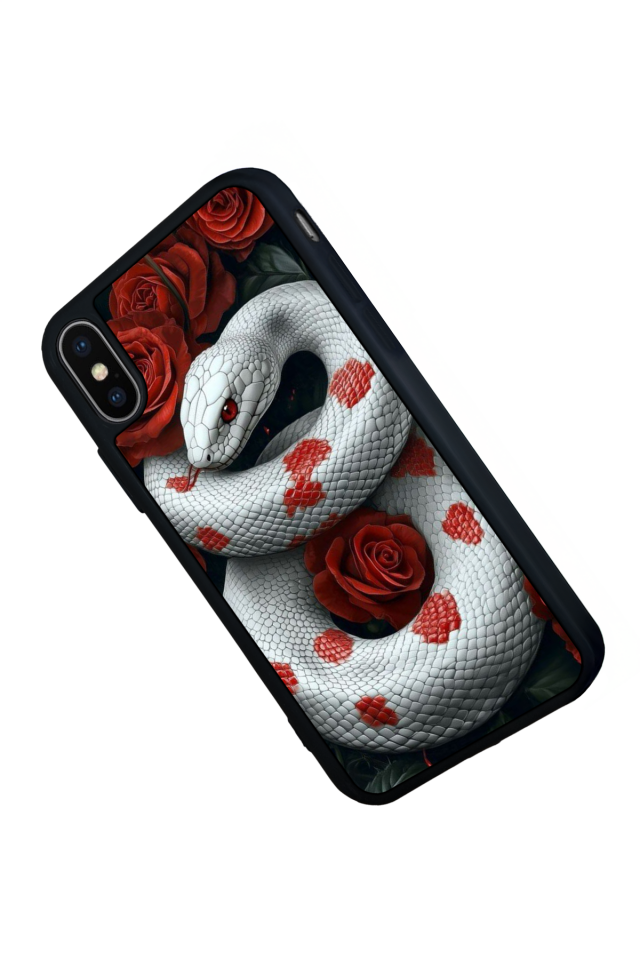 iPhone X/ XS Uyumlu Yılan Tasarımlı Glossy Premium Kılıf