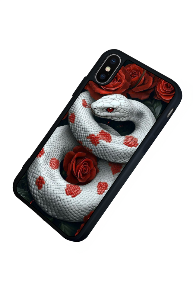 iPhone X/ XS Uyumlu Yılan Tasarımlı Glossy Premium Kılıf