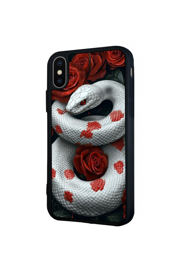 iPhone X/ XS Uyumlu Yılan Tasarımlı Glossy Premium Kılıf