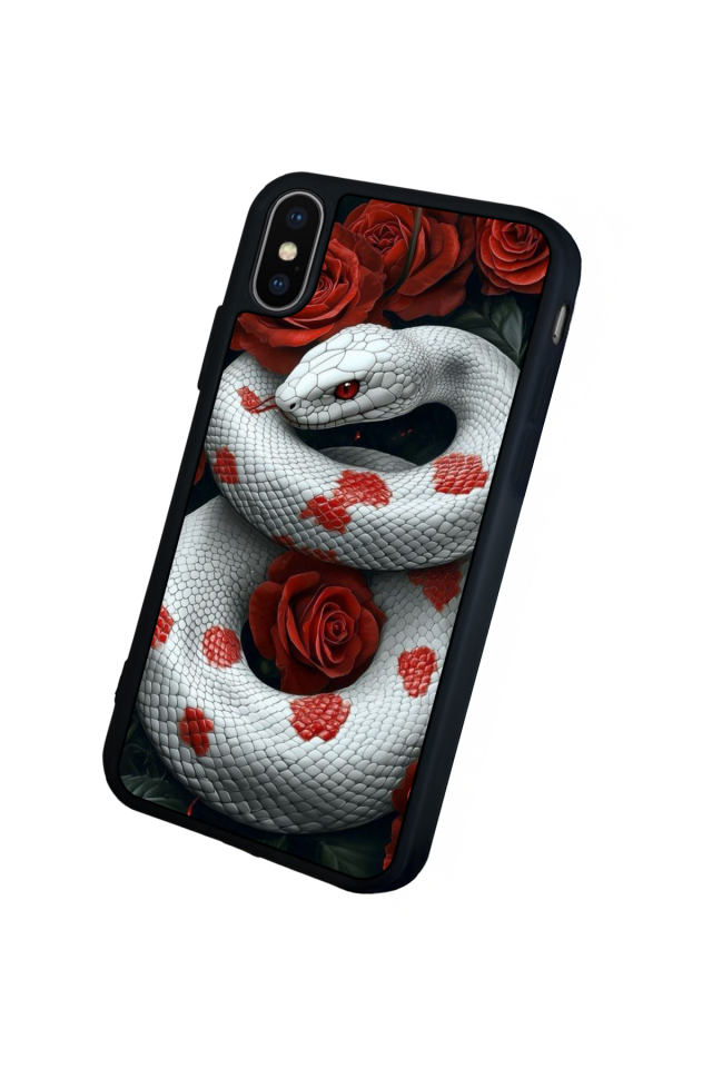 iPhone X/ XS Uyumlu Yılan Tasarımlı Glossy Premium Kılıf