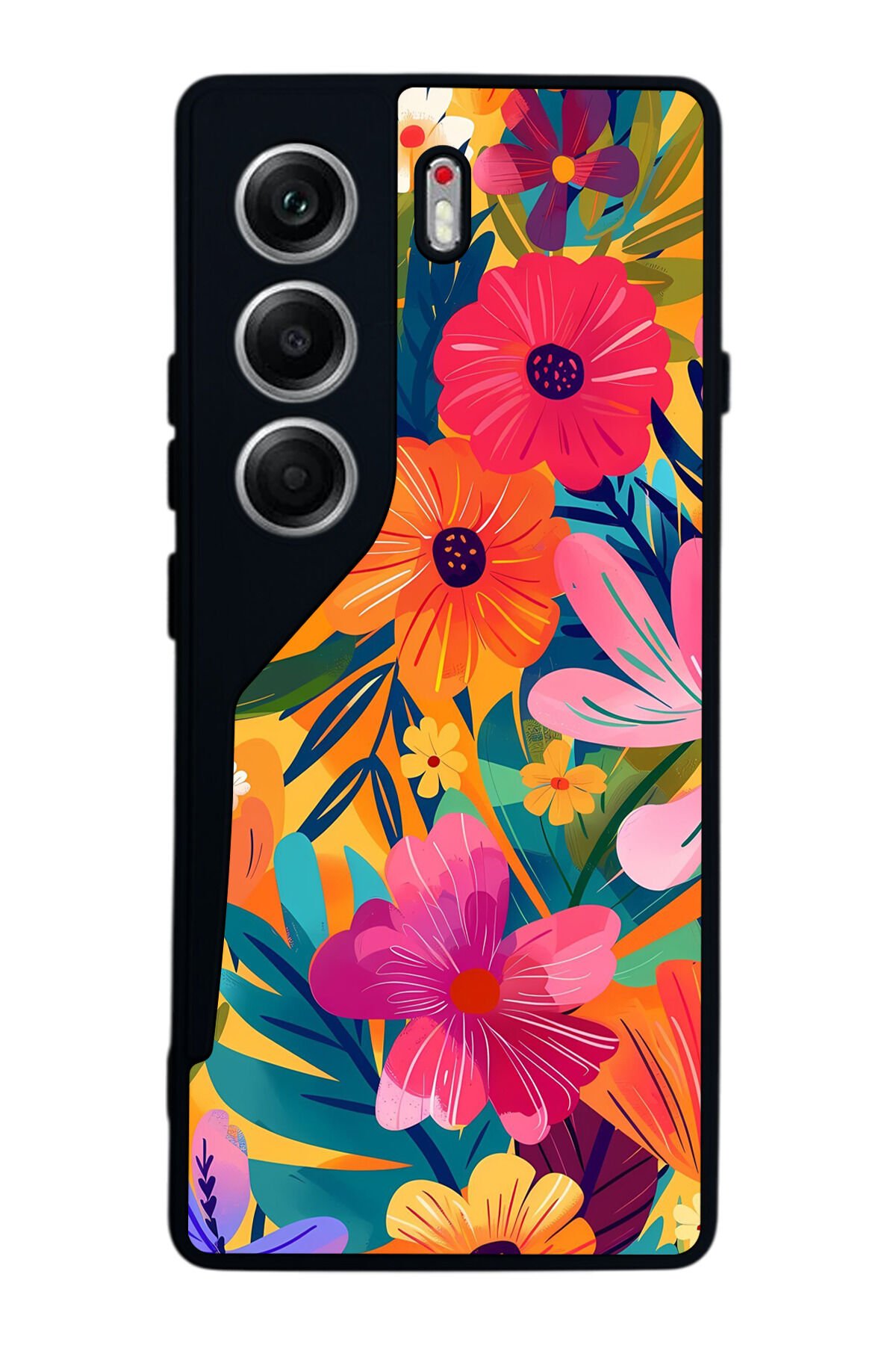 Tecno Camon 40 Uyumlu Floral Tasarımlı Glossy Premium Kılıf