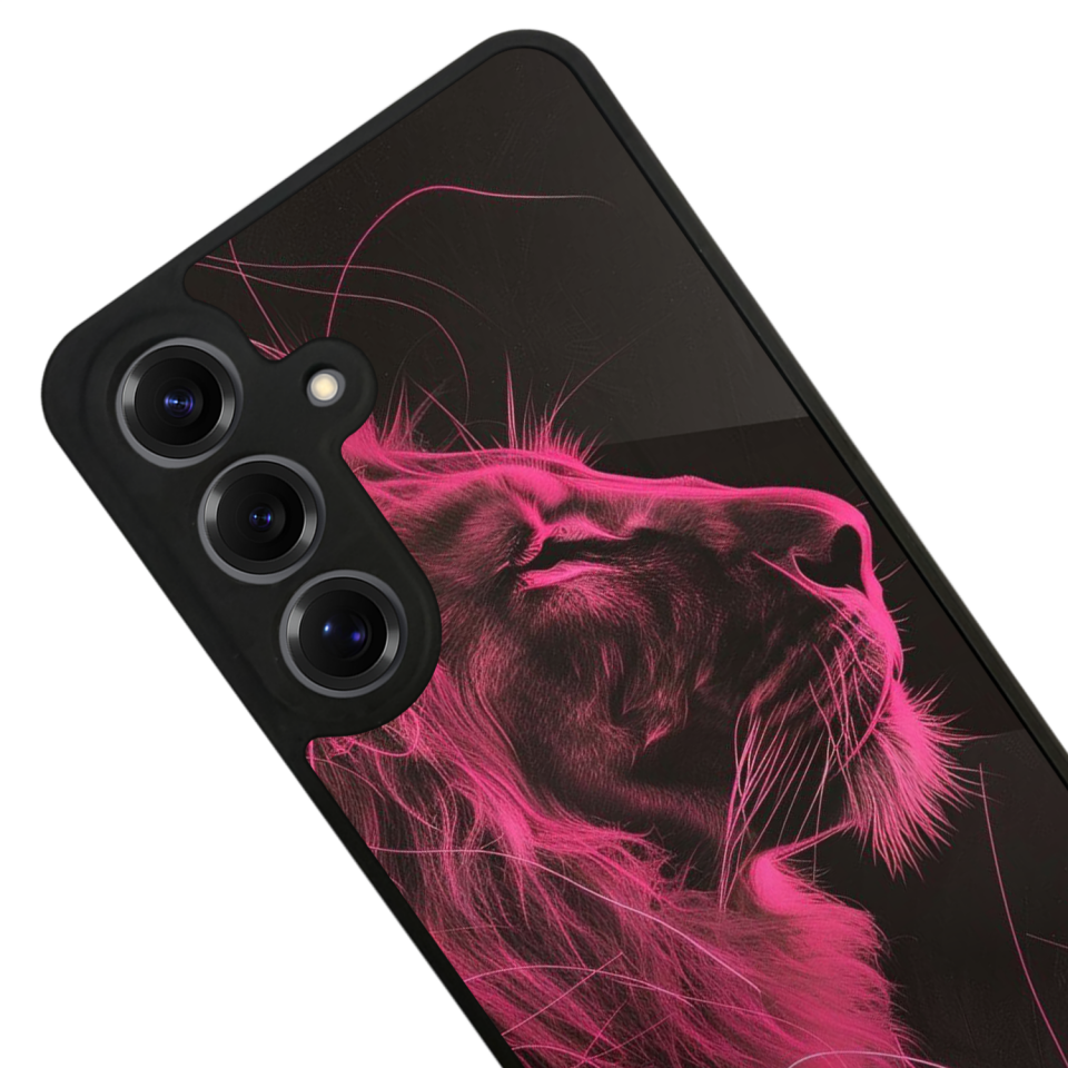 Samsung Galaxy S25 Uyumlu Aslan Tasarımlı Glossy Premium Kılıf