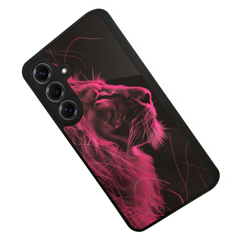 Samsung Galaxy S25 Uyumlu Aslan Tasarımlı Glossy Premium Kılıf