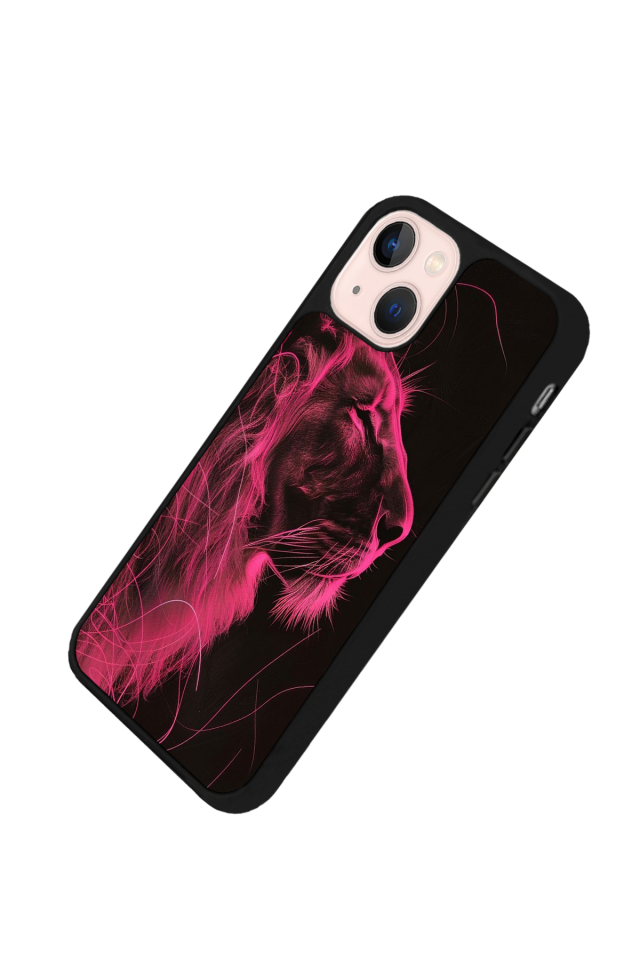 iPhone 13/14 Uyumlu Aslan Tasarımlı Glossy Premium Kılıf