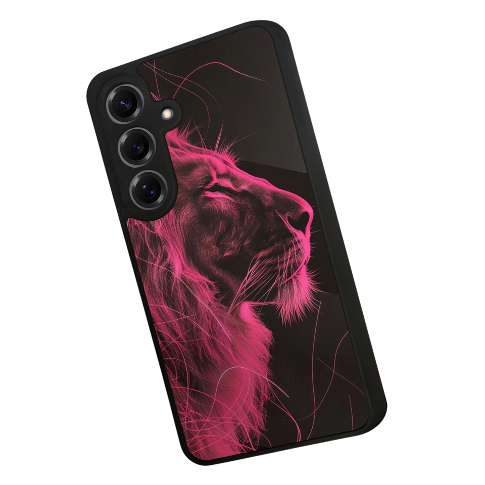 Samsung Galaxy S25 Uyumlu Aslan Tasarımlı Glossy Premium Kılıf