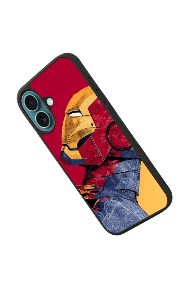 iPhone 16 Uyumlu  Iron Man ( Demir Adam ) Tasarımlı Glossy Premium Kılıf