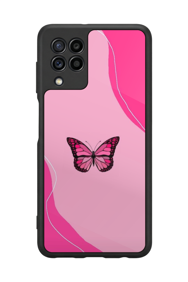 Samsung Galaxy M32 Uyumlu Kelebek Tasarımlı Glossy Premium Kılıf