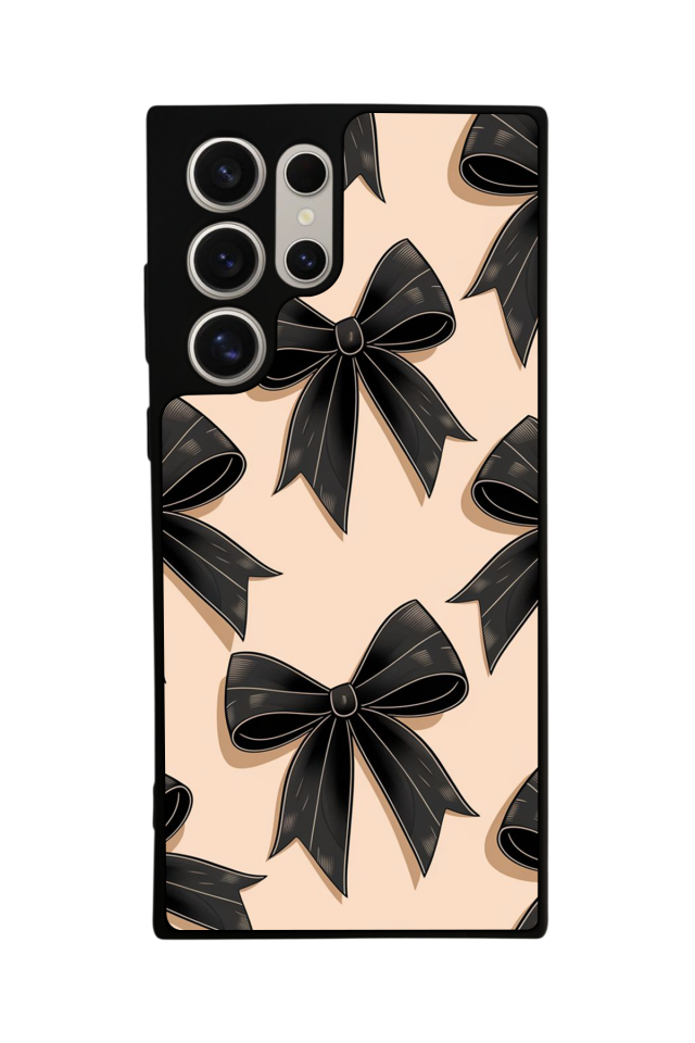 Samsung Galaxy S22 Ultra Uyumlu Kurdele Tasarımlı Glossy Premium Kılıf