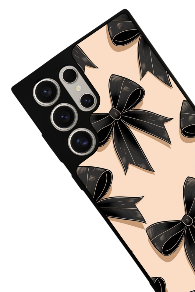 Samsung Galaxy S22 Ultra Uyumlu Kurdele Tasarımlı Glossy Premium Kılıf