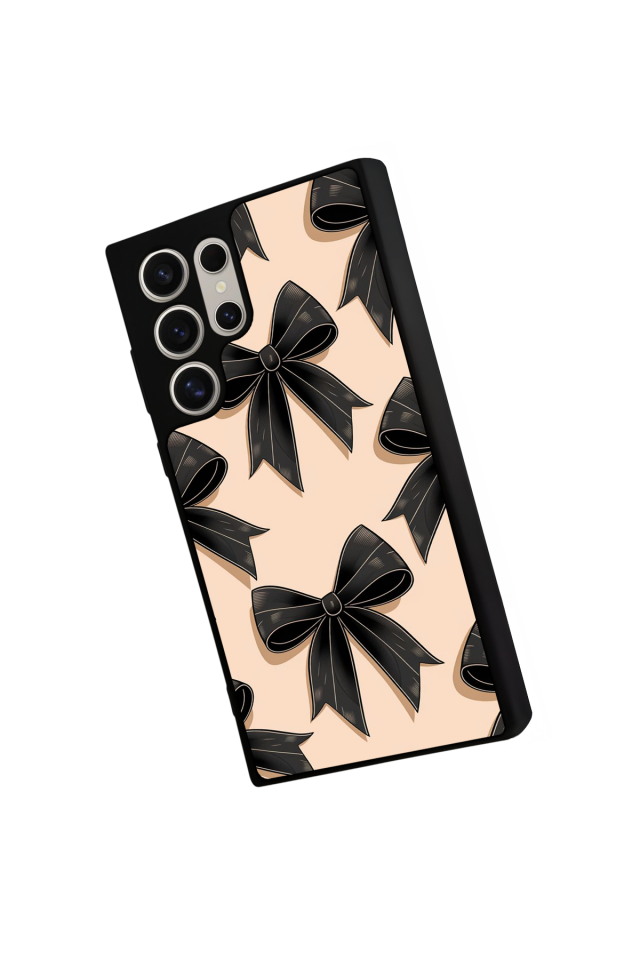 Samsung Galaxy S22 Ultra Uyumlu Kurdele Tasarımlı Glossy Premium Kılıf