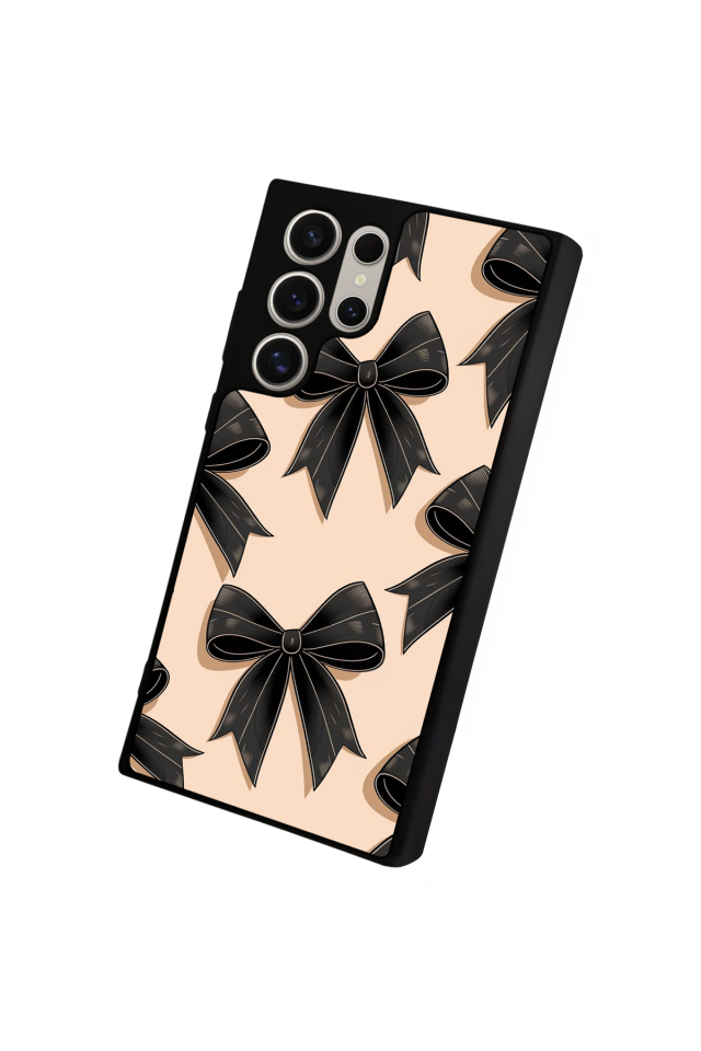 Samsung Galaxy S22 Ultra Uyumlu Kurdele Tasarımlı Glossy Premium Kılıf