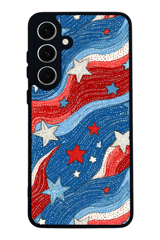 Samsung Galaxy S24 FE Uyumlu Retro Yildizlar Tasarımlı Glossy Premium Kılıf