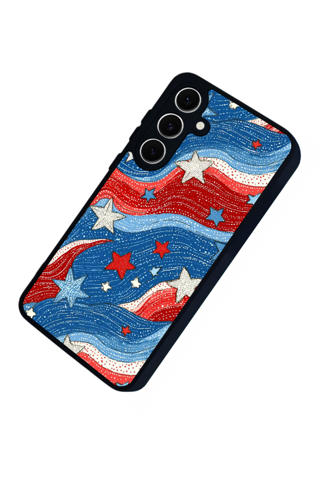 Samsung Galaxy S24 FE Uyumlu Retro Yildizlar Tasarımlı Glossy Premium Kılıf