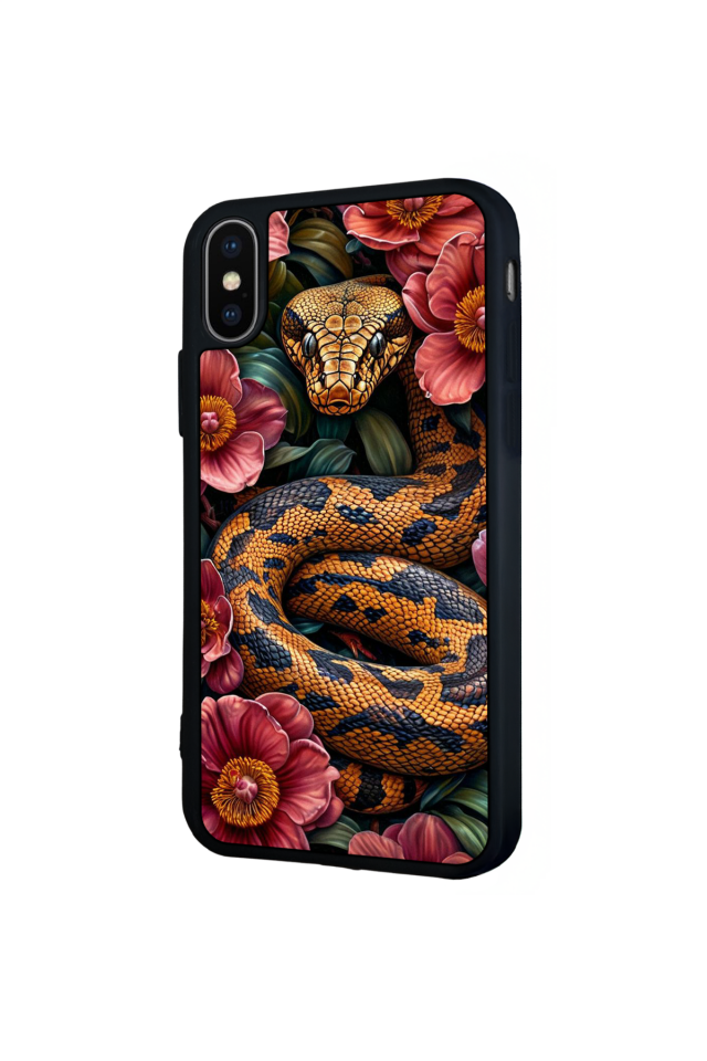 iPhone X/ XS Uyumlu Yılan Tasarımlı Glossy Premium Kılıf