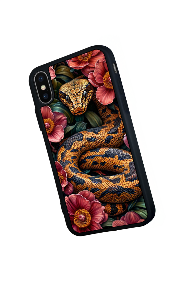 iPhone X/ XS Uyumlu Yılan Tasarımlı Glossy Premium Kılıf