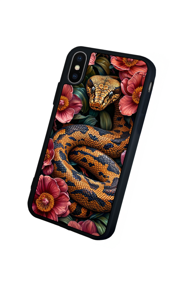 iPhone X/ XS Uyumlu Yılan Tasarımlı Glossy Premium Kılıf