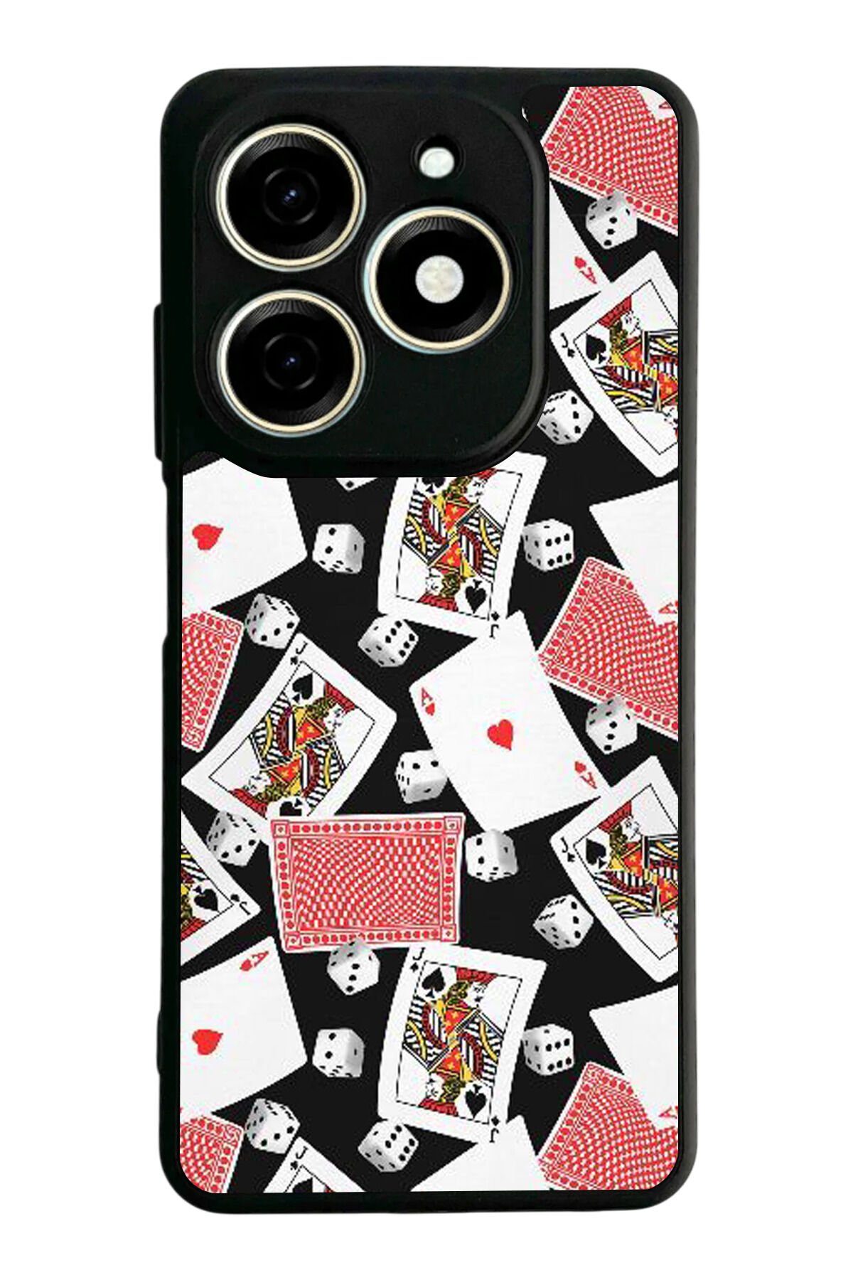 Tecno Spark 20/20C Uyumlu Kart Tasarımlı Glossy Premium Kılıf