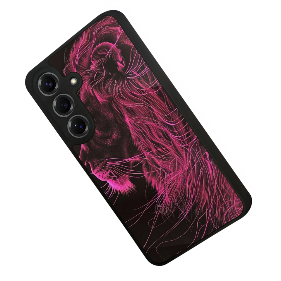Samsung Galaxy S25 Uyumlu Aslan Tasarımlı Glossy Premium Kılıf