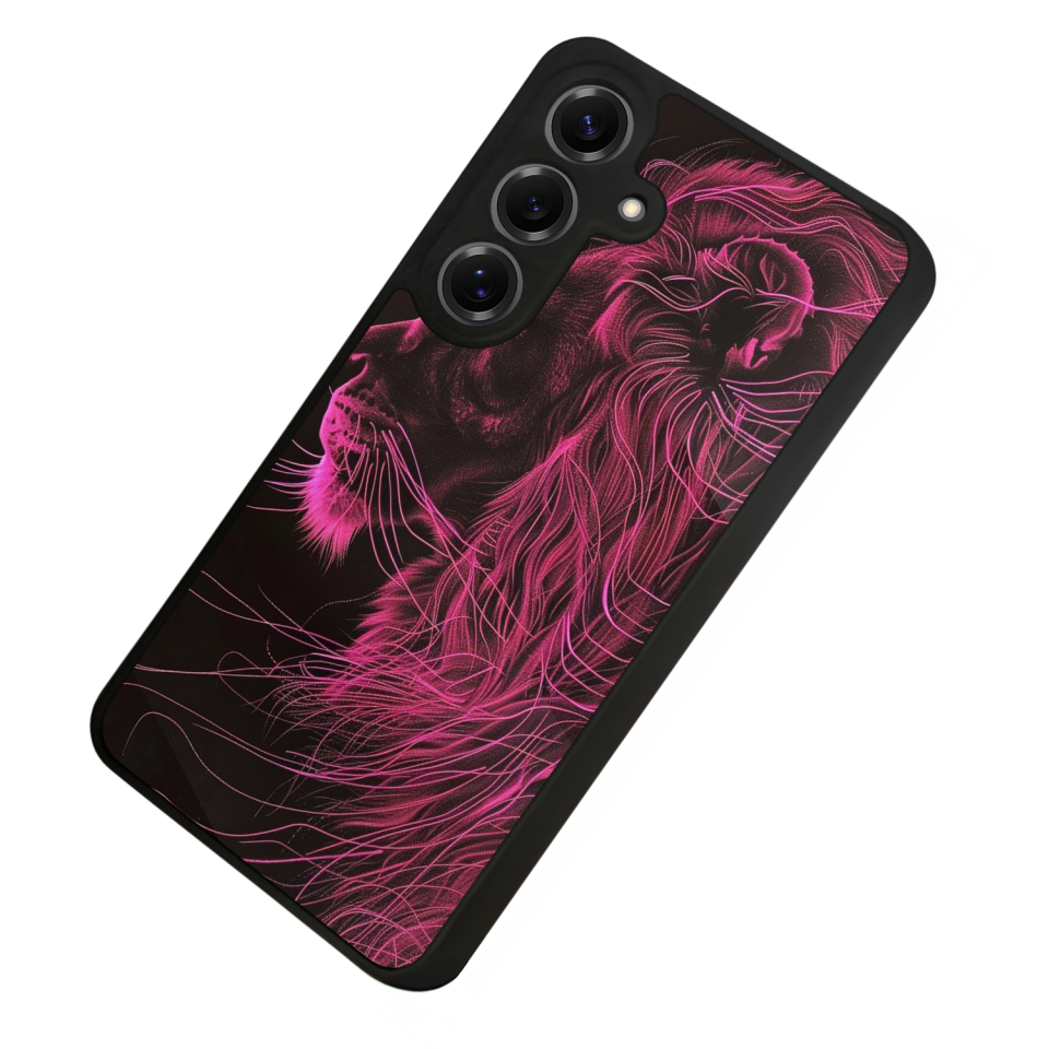 Samsung Galaxy S25 Uyumlu Aslan Tasarımlı Glossy Premium Kılıf