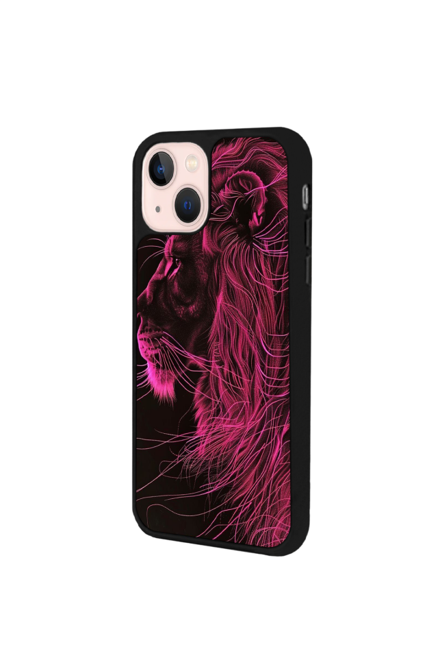iPhone 13/14 Uyumlu Aslan Tasarımlı Glossy Premium Kılıf