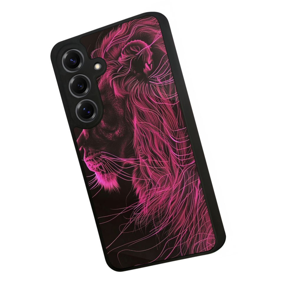 Samsung Galaxy S25 Uyumlu Aslan Tasarımlı Glossy Premium Kılıf