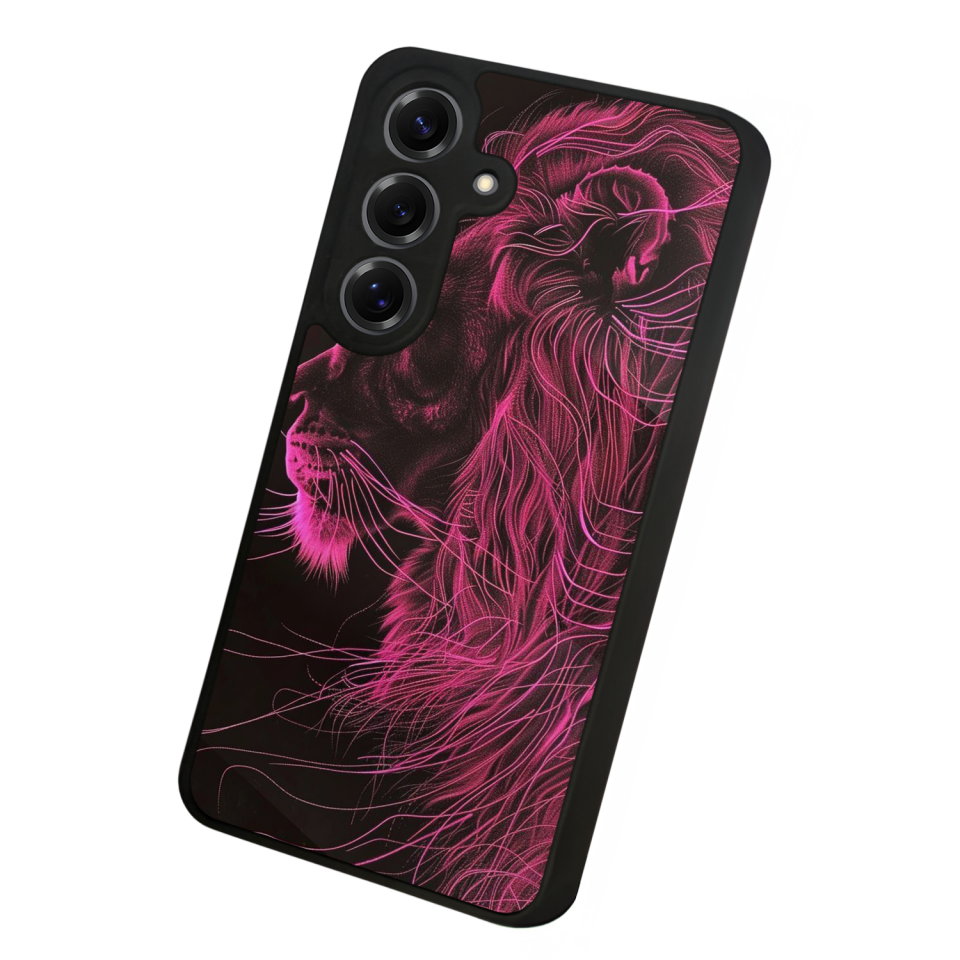 Samsung Galaxy S25 Uyumlu Aslan Tasarımlı Glossy Premium Kılıf