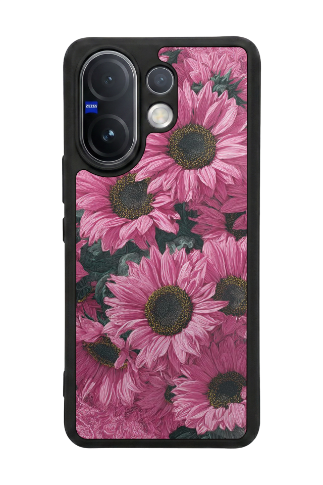 Vivo V60 Uyumlu Cicek Tasarımlı Glossy Premium Kılıf