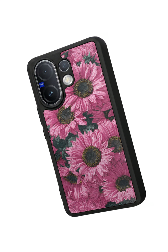 Vivo V60 Uyumlu Cicek Tasarımlı Glossy Premium Kılıf