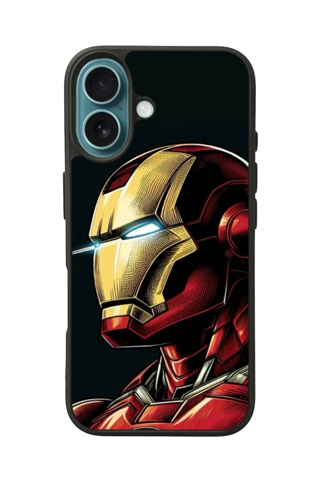 iPhone 16 Uyumlu  Iron Man ( Demir Adam ) Tasarımlı Glossy Premium Kılıf