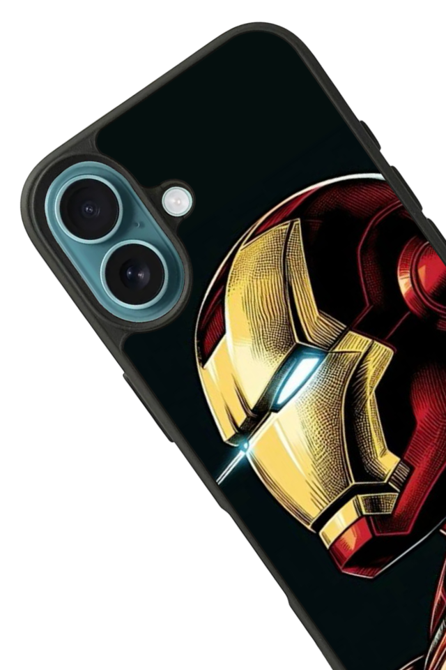 iPhone 16 Uyumlu  Iron Man ( Demir Adam ) Tasarımlı Glossy Premium Kılıf