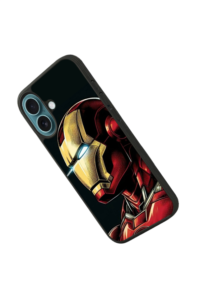 iPhone 16 Uyumlu  Iron Man ( Demir Adam ) Tasarımlı Glossy Premium Kılıf