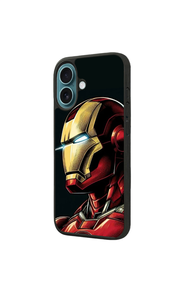 iPhone 16 Uyumlu  Iron Man ( Demir Adam ) Tasarımlı Glossy Premium Kılıf