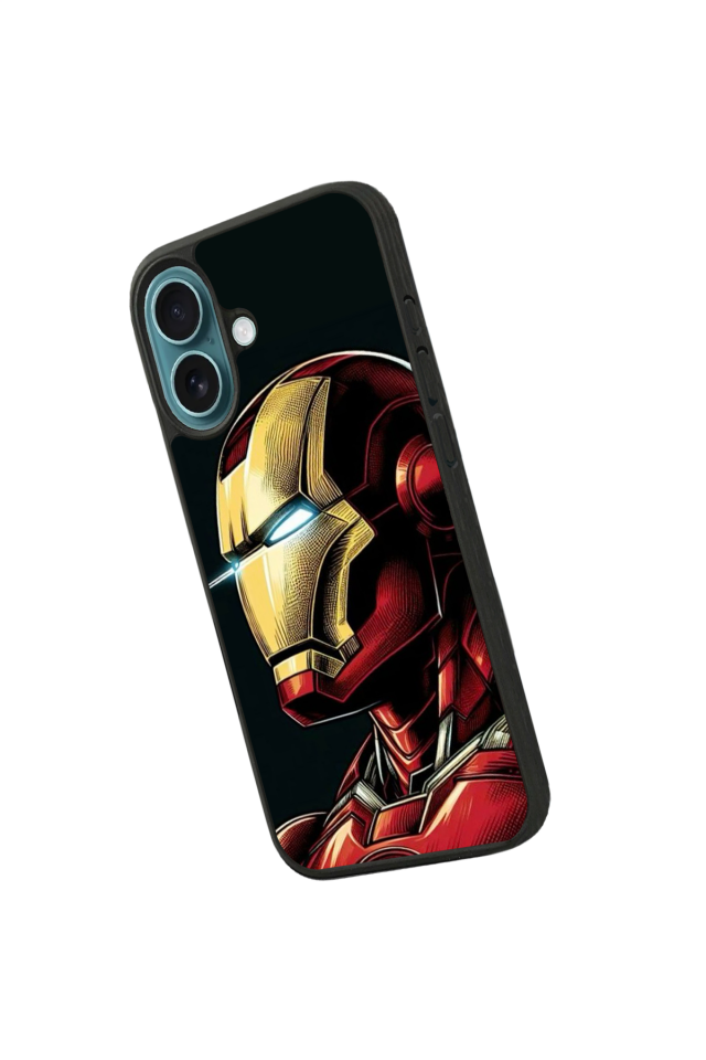 iPhone 16 Uyumlu  Iron Man ( Demir Adam ) Tasarımlı Glossy Premium Kılıf