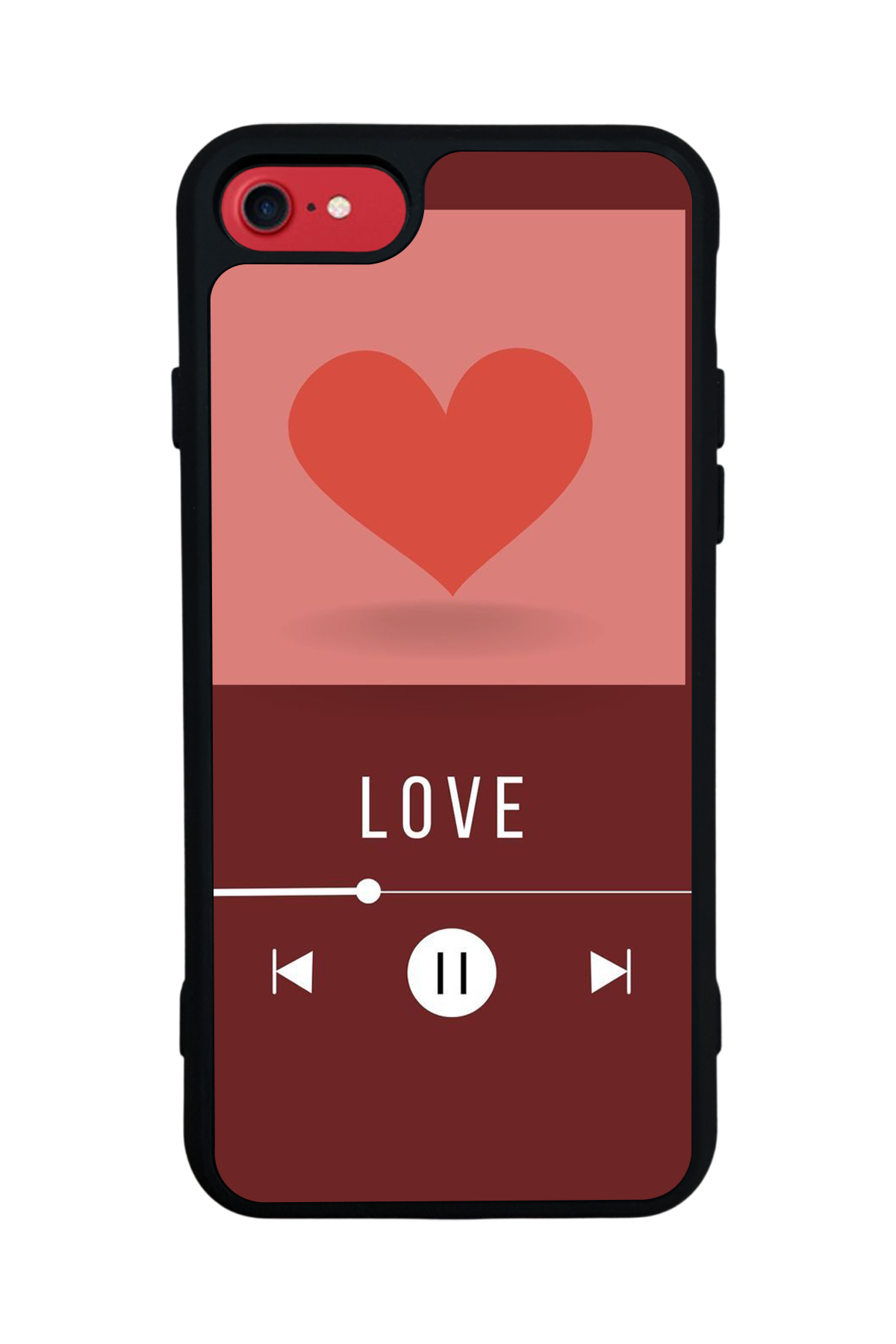 iPhone SE Uyumlu Kalp Love Tasarımlı Glossy Premium Kılıf