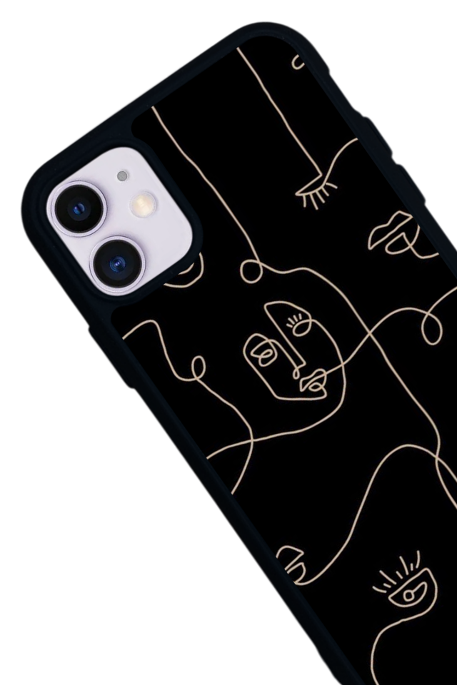 iPhone 11 Uyumlu Line Art Tasarımlı Glossy Premium Kılıf