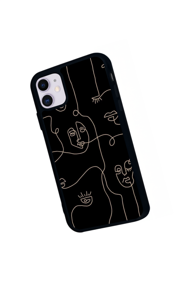 iPhone 11 Uyumlu Line Art Tasarımlı Glossy Premium Kılıf